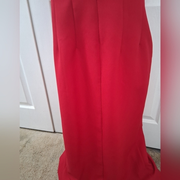 Vintage Positive Attitude NWOT Cherry Red Long Dress With Front Slit   Size 12 - Picture 5 of 13